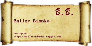 Baller Bianka névjegykártya